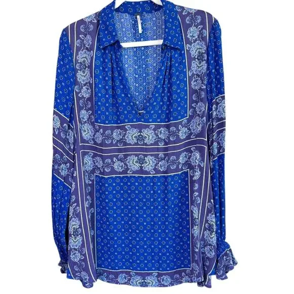 Free People Changing Times Oversized Print Tunic Top